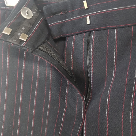 Apostrophe Pants Womens 2 black with red/white pinstripes dress pants trousers - Picture 3 of 10